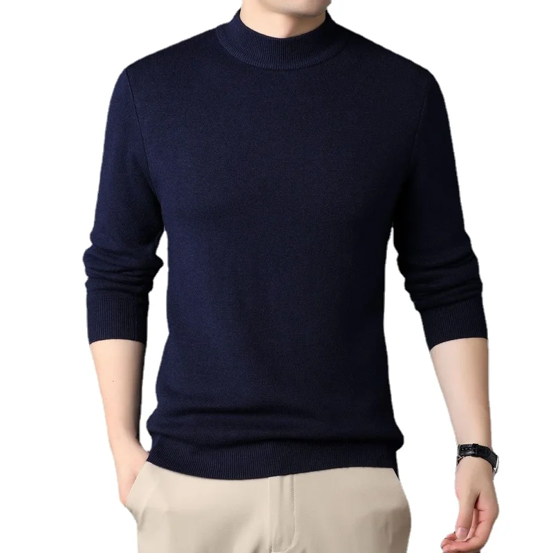 Классический Мужской однотонный вязаный свитер, молодежная мода, повседневные Удобные топы, мужская одежда