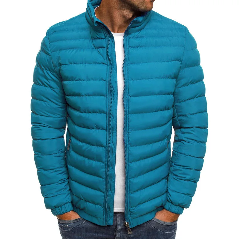 Высококачественная новая осенне-зимняя мужская теплая, ветрозащитная и непромокаемая куртка со стоячим воротником на молнии с хлопковой подкладкой jacket jack