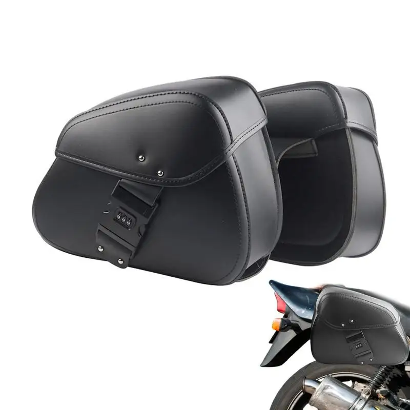 1 Пара Универсальных мотоциклетных седельных сумок, модель Боковой сумки из искусственной кожи, сумка для багажа, сумка для инструментов Большой Емкости, Двойная сумка для хранения Локомотивов
