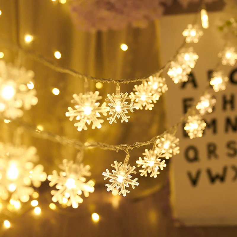 Рождественские светодиодные звезды, Снежинки, Гирлянды, Сказочные огни, подвесные украшения для свадебной вечеринки, Праздничное освещение
