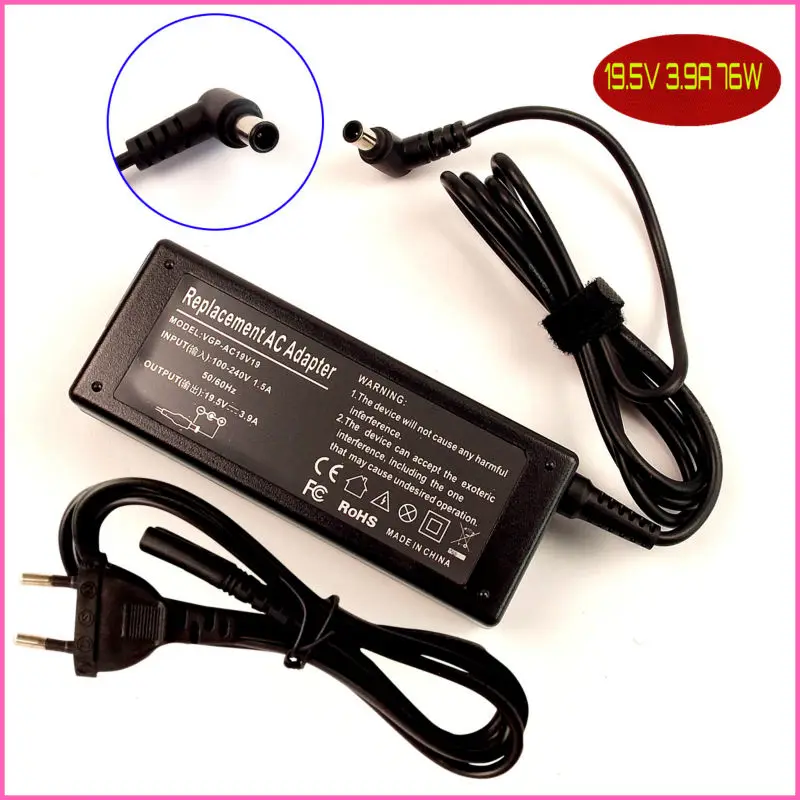 Для Sony VAIO EB200C EB300C EB2S2C EB3S2C EB3S4C 19,5 V 3.9A Ноутбук Адаптер переменного тока Зарядное устройство Шнур ПИТАНИЯ