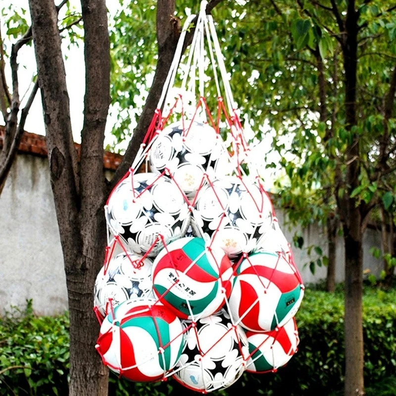 Сумка для футбольной сетки нейлоновая жирная сумка для хранения С одним мячом Переносное оборудование Спорт на открытом воздухе Футбол Баскетбол волейбольная сумка