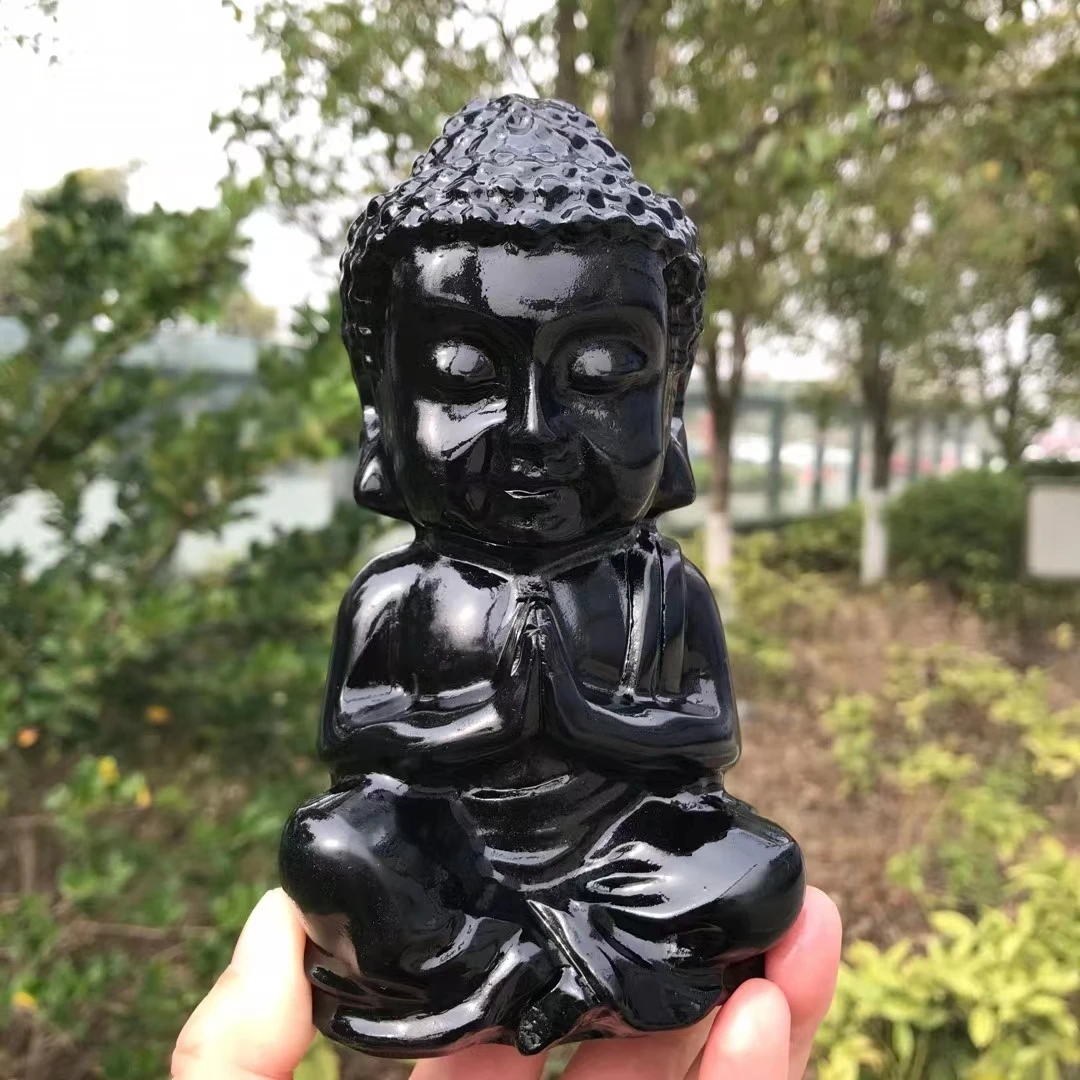 15 См Натуральный энергетический кварцевый резной ребенок Будда Будда обсидиан Кристалл Рейки домашний Декор Чакра детский подарок для здорового исцеления