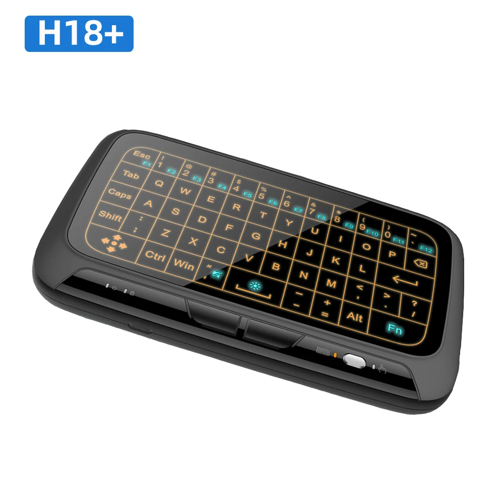 H18 + 2,4 ГГц Мини Беспроводная Клавиатура С подсветкой, Полная Сенсорная Панель, Клавиатура с Большой Сенсорной Панелью, Пульт Дистанционного Управления для Android TV Box PC RPI 3 B +