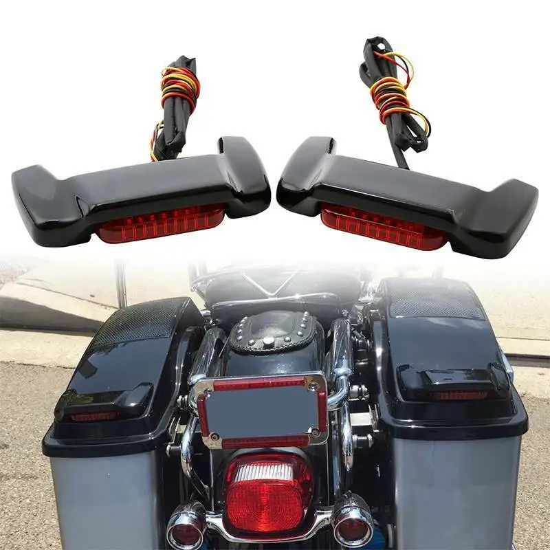 Мотоциклетная Жесткая Крышка Седельной Сумки, Светодиодный Комплект Спойлера Для Harley Touring Electra Street Road Glide Road King 1993-2013 2014-2020