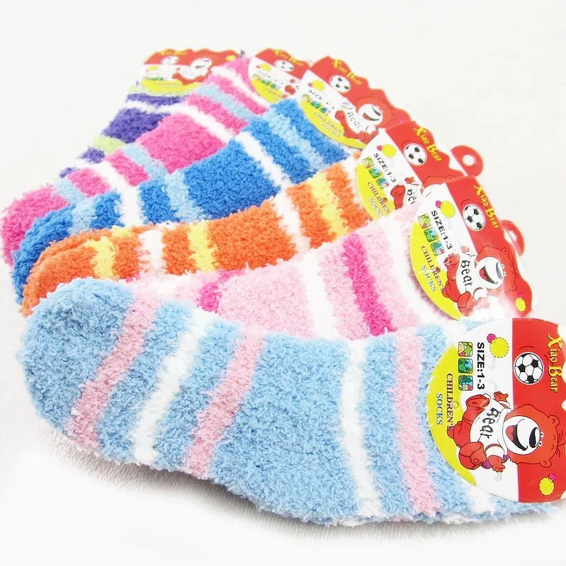 5 пар носков для девочек, осенне-зимние Теплые детские носки ярких цветов от 0 до 8 лет, Детские носки для девочек