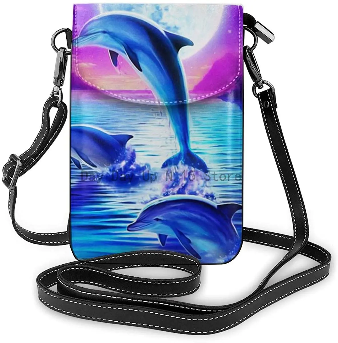 Новый Прыгающий дельфин, кожаный кошелек для телефона, Повседневная сумка для мобильного телефона, кошелек, сумка через плечо, Держатель для ключей