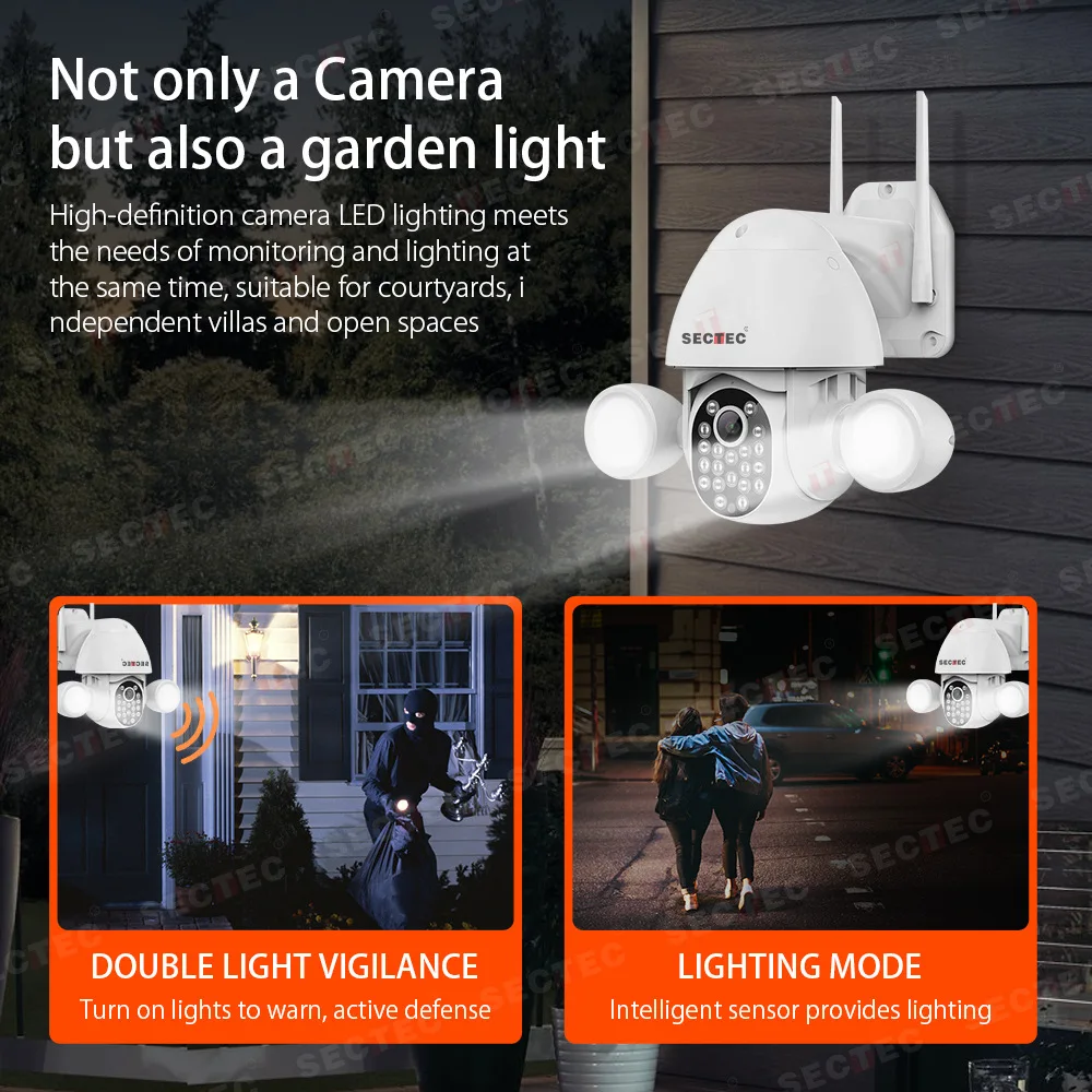 Tuya Smart Home Camera 5MP Прожекторные Камеры Безопасности AI Автоматическое Отслеживание Обнаружение движения Поддержка PTZ-контроля