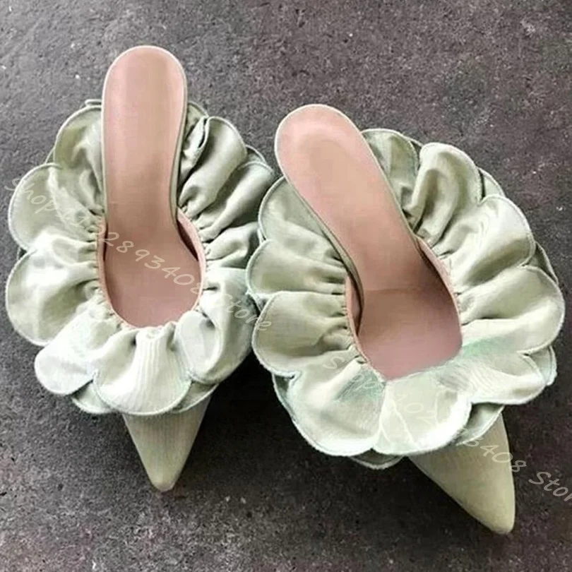 Туфли-лодочки с цветочной кружевной отделкой на высоком каблуке-шпильке с острым носком, Новые модные Женские Осенние модельные туфли 2023, Zapatos Para Mujere