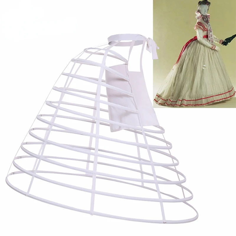 Юбка в форме птичьей клетки, нижняя юбка-комбинация, плоский обруч, кринолин спереди, нижняя юбка для выпускного Вечера, платье в викторианском стиле рококо