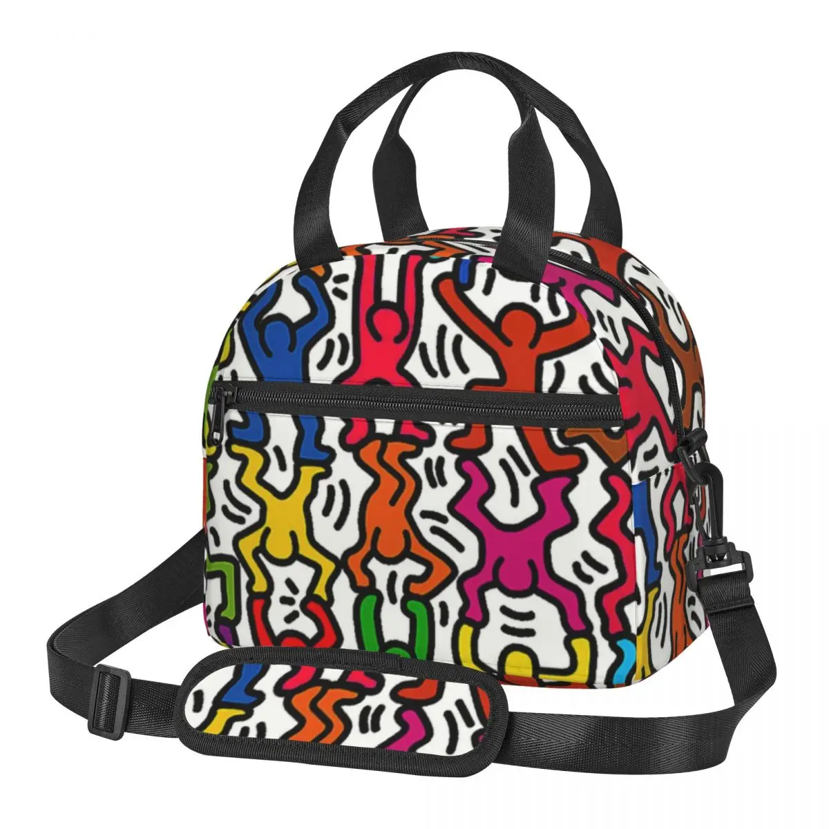 Keiths Haring Ланч-бокс Для Женщин, Многофункциональный кулер с граффити, Термосумка для ланча с пищевой изоляцией, сумка для ланча Для школьников