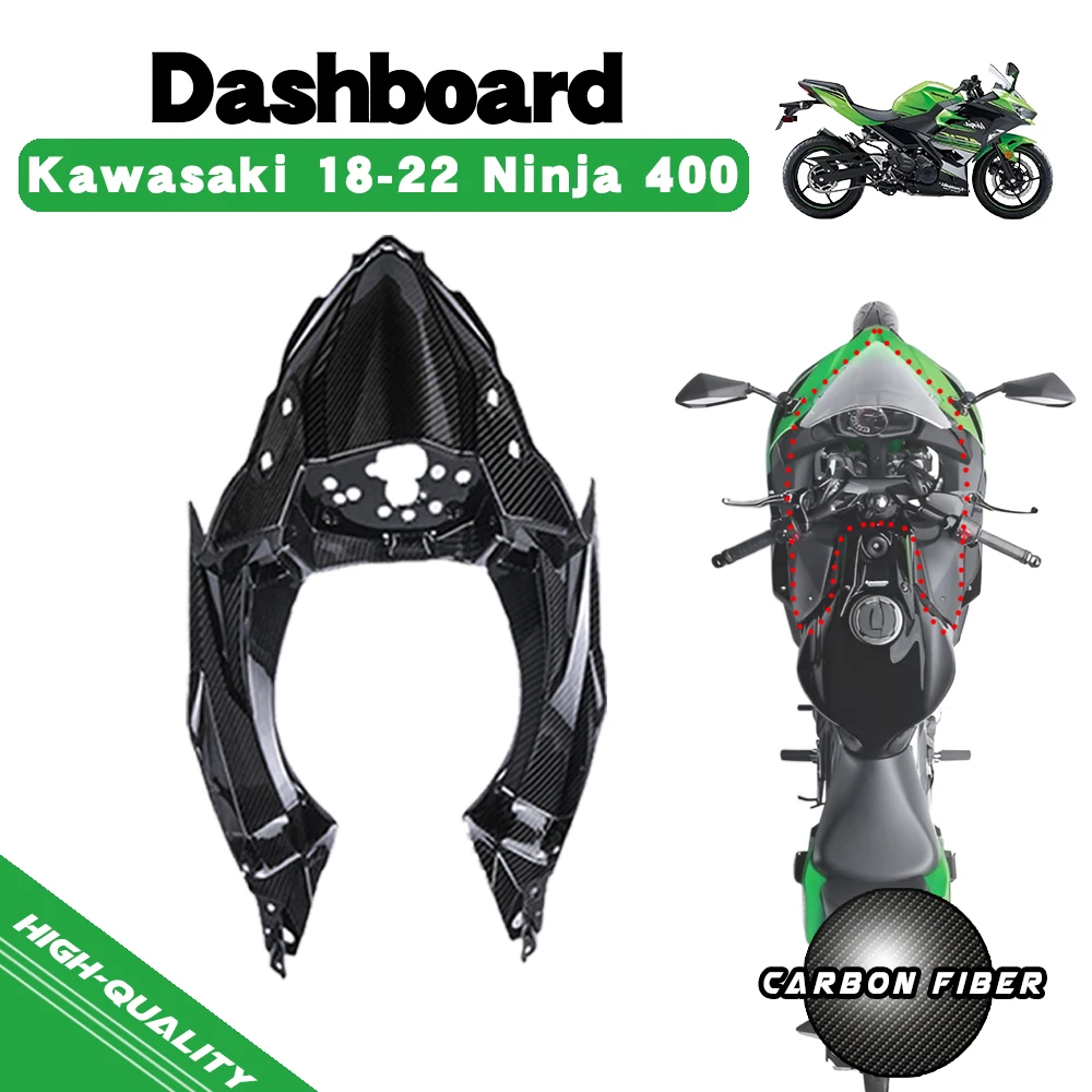 Для Kawasaki Ninja 400 Передний Обтекатель Приборной панели 2018-2022 100% Полностью из Углеродного волокна Аксессуары для мотоциклов Запчасти Обтекатели Капот