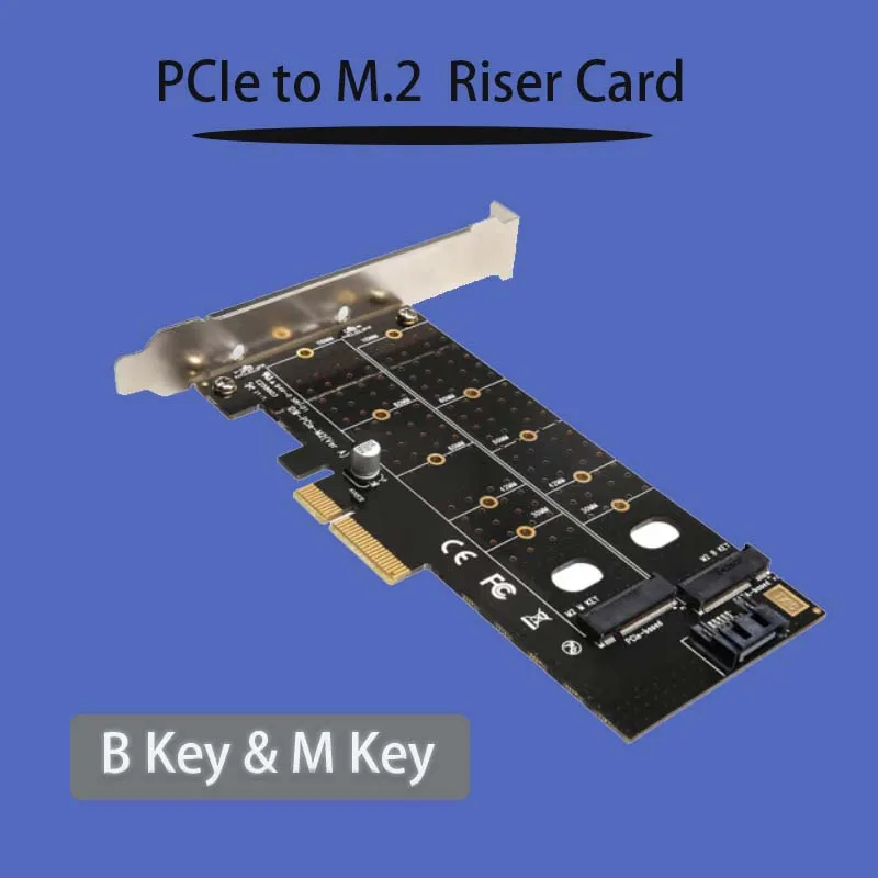 PCIe to M.2 Riser Card Адаптер PCIe Конвертер игровые адаптивные компьютерные аксессуары M Key B Key двухинтерфейсная карточная Игра PCIE Card