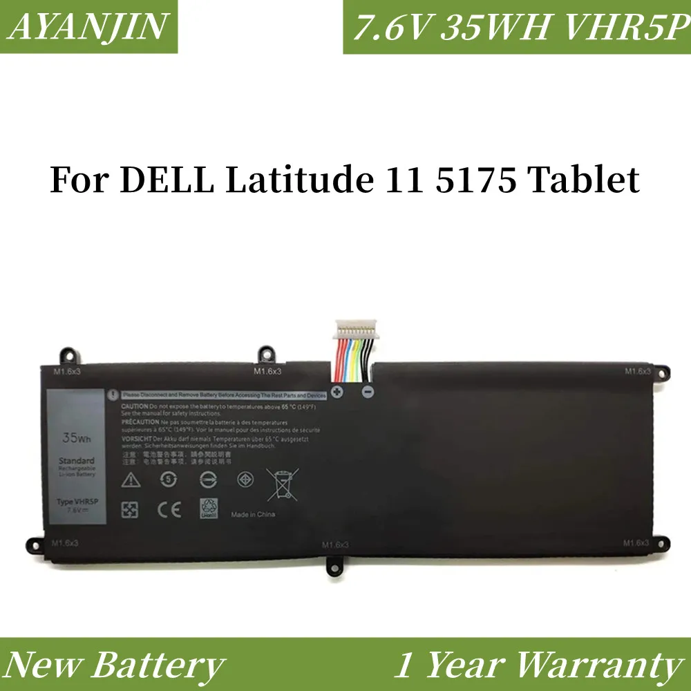 Новый аккумулятор для ноутбука VHR5P 7,6 V 35WH Для DELL Latitude 11 5175 Tablet battery XRHWG RHF3V