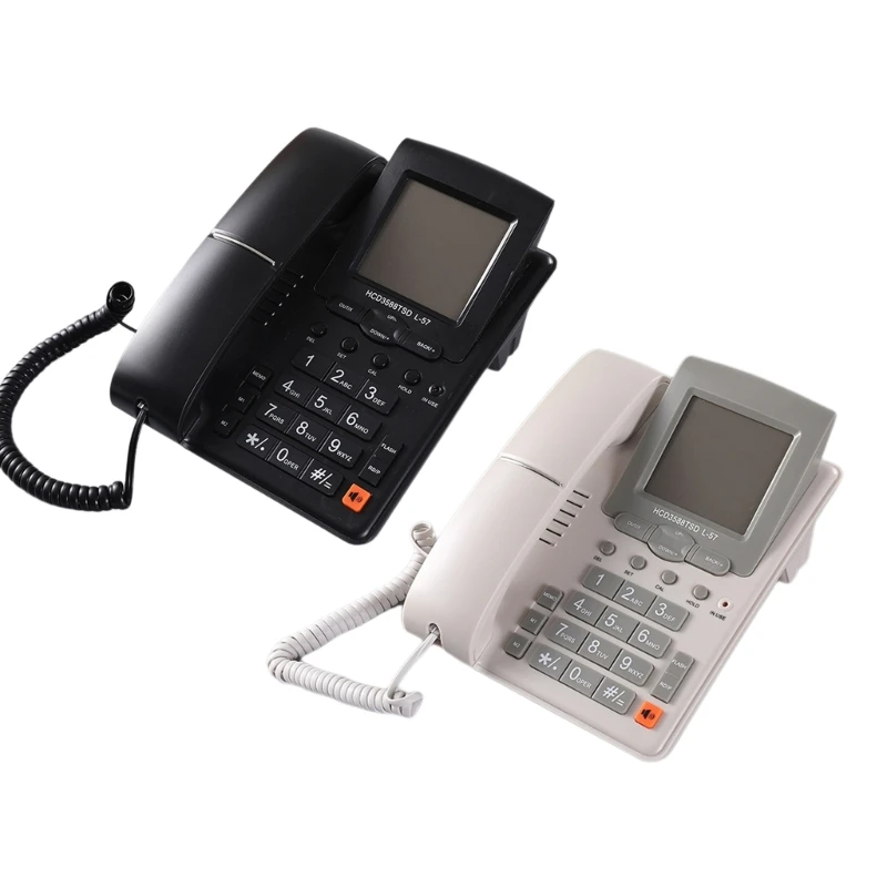 Большой Проводной стационарный телефон с ЖК-дисплеем Удержание/вспышка/Повторный набор номера с двумя линиями управления телефоном X3UF
