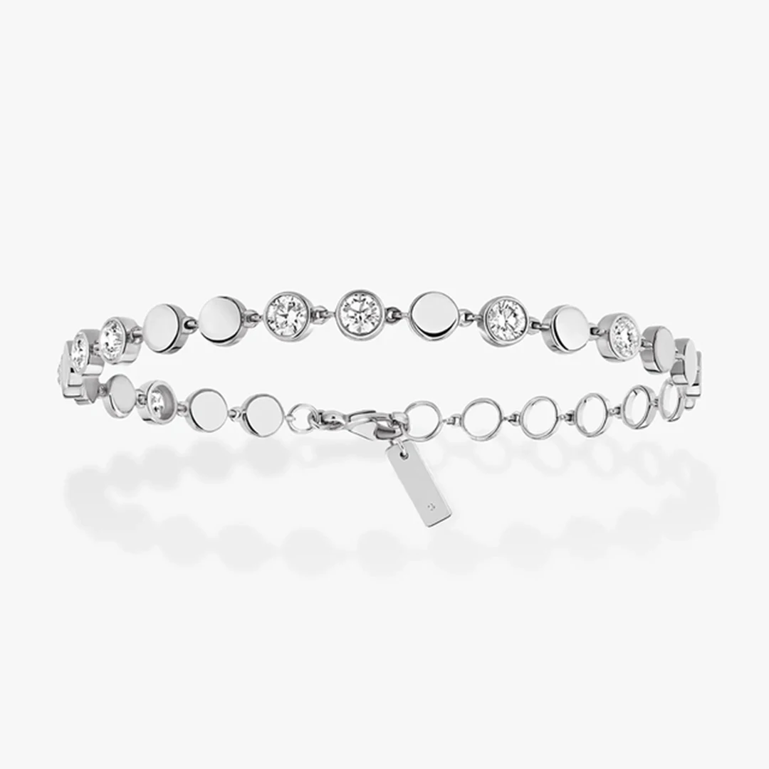Ювелирные изделия из стерлингового серебра 925 пробы, бриллиантовый браслет для пары, сверкающий камень, французский подарок для романтической вечеринки в богемном стиле