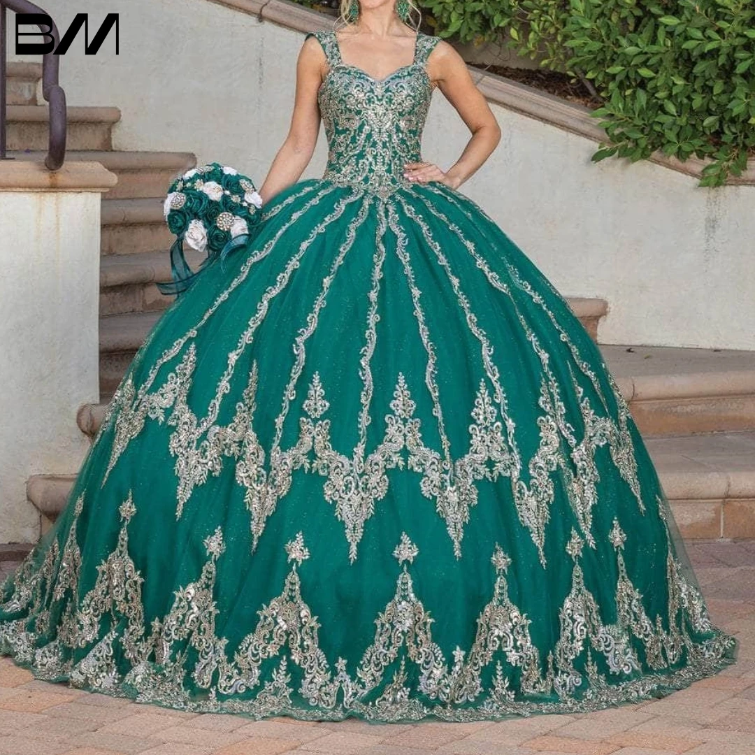 Бальное платье без рукавов с Круглым вырезом, Пышное Платье 2023, Зеленые Коктейльные Платья, Vestidos De Baile, Vestidos De 15, Пышное Платье