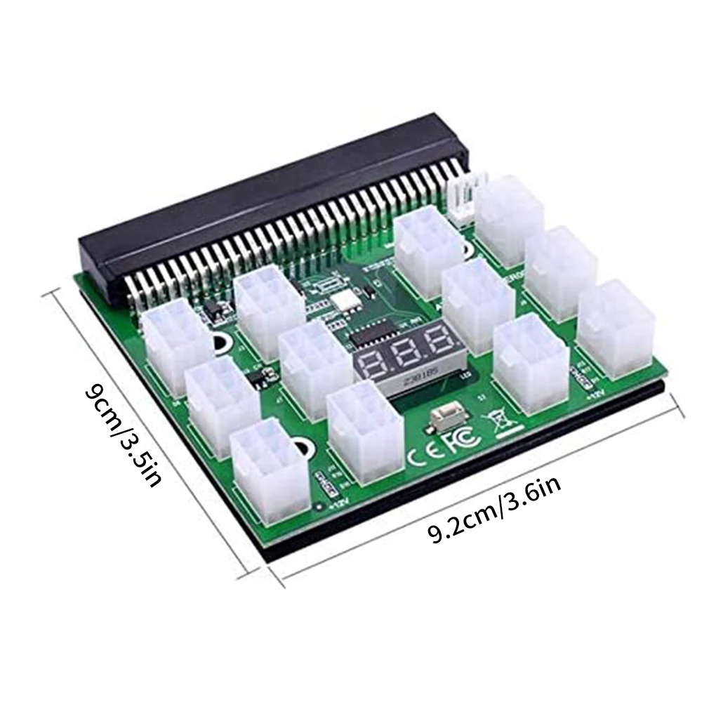 Серверный источник питания 12 В, адаптер PCI-E 12x6pin, распределительная плата с цифровым дисплеем напряжения