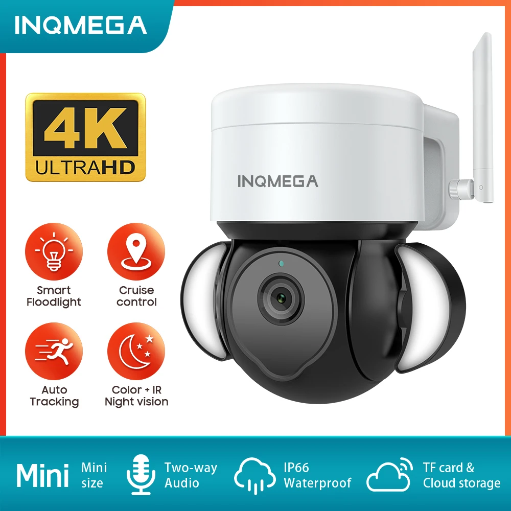 INQMEGA 8MP WIFI Камеры Скрытого видеонаблюдения 4K Скоростная Купольная IP-камера CCTV с Прожектором для Двора Цветная/ИК Камера Ночного Видения