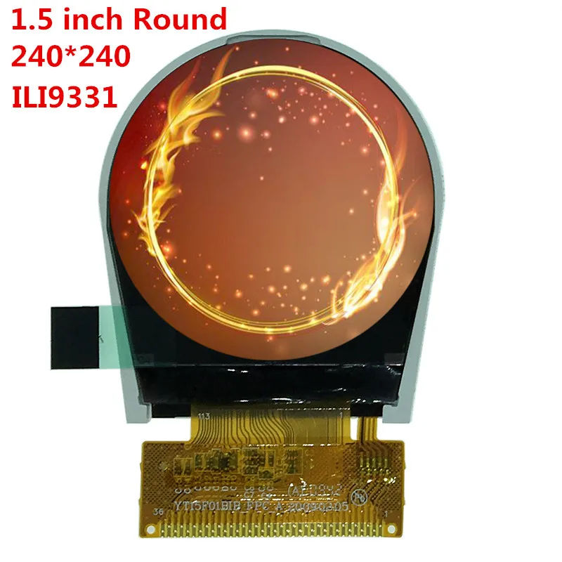 Круглый ЖК-круглый стеклянный 1,5-дюймовый экран дисплея панель ILI9331 drive IC 36Pin Сварной Продается тип Полноцветный 240240 MCU 8080 8/16 бит