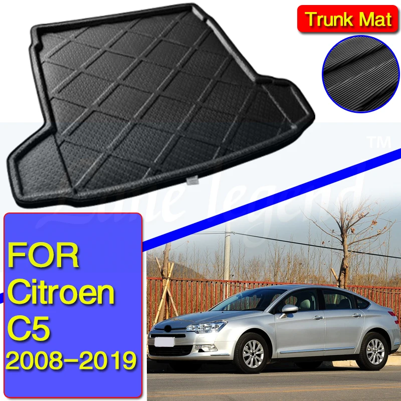 Автомобильный лоток, накладка для багажника, Задняя крышка багажника, матовый коврик, накладка для багажника, ковер на полу, грязевой нескользящий коврик для Citroen C5 2008-2019, задний коврик для багажника
